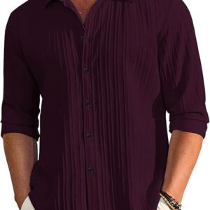 Men's Solid Linen Cotton Shirt, Casual, Plain, Full Sleeve, Summer-Regular Fit, Stylish, Everyday Formal Wear